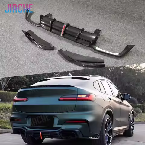 Real Dry Carbon Fiber Rear Bumper Lip Spoiler Rear Diffuser Splitters Canard Flap For BMW X3M X4M F9