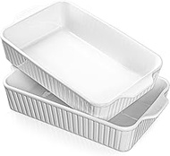 Casserole Dishes for Oven, Ceramic Baking Dish 9x13,4.2 Quarts Casserole Dish with Handles,2 Pack La