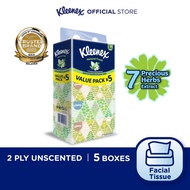 Kleenex Facial Tissue Box Natural Fresh - 2PLY 120's x 5 boxes