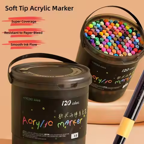 Soft Headed Acrylic Marker Pen Multiple Colors Acrylic Paint Painting Pen Non-toxic Watercolor Ink A