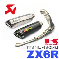 EXHASUT AKRAPOVIC KAWASAKI ZX6R FULL SISTEM TITANIUM MANIFOLD 60MM MUFFLER MOTOR ZX636 ZX6 ZX 636 ZX