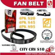 S2U Gaido Fan Belt Honda City CRV S10 Air Cond Alternator Power Steering Belt 4PK820 4PK845 4PK895 T