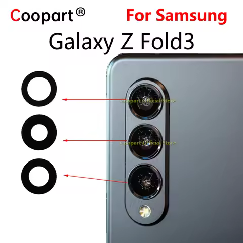Back Camera Lens For Samsung Galaxy Z Fold3 Fold 3 5G SM-F926 Rear Camera Glass Cover With Frame Bez