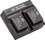 BM Premium 2 Pack of DMW-BLC12 Batteries and Dual Bay Charger for Panasonic Lumix DC-FZ1000 II DC-G95 DMC-G85 DMC-GH2 DMC-G5 DMC-G6 DMC-G7 DMC-GX8 DMC-FZ200 DMC-FZ300 DMC-FZ1000 DMC-FZ2500 Cameras