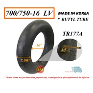 Tire Air Tube 700/750-16 LV TR177A Long Valve Tyre Butyl Inner Tubes  For Light Truck Lorry Tiub Tayar Angin Lori Saiz 7.00-16 7.50-16 700-16 750-16 700R16 750R16  Mulut Panjang