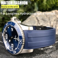 สายรัดสายนาฬิกาข้อมือยาง19มม. 20มม. 21มม. 22มม. เหมาะสำหรับ Longines Hydroconquest L3 MIDO Ocean Star