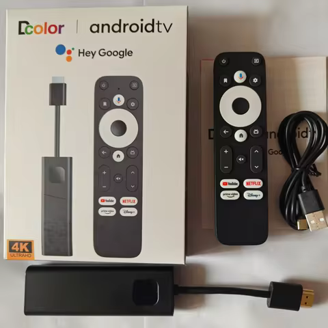 GD1 Android TV Stick 4K Streaming Media Player Amlogic S905Y4 2G DDR4 16GB Netflix Google Certified 