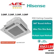 Hisense 2.0HP 2.5HP 3.5HP 5.0HP R32 Gas Ceiling Cassette Type Air Conditioner Aircond Penghawa Dingin 冷气机 AUC25QFGS