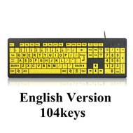 【Limited edition】 Usb Wired Keyboard For Students Learn Pc 104 Keys Full Size Old Man Style English 