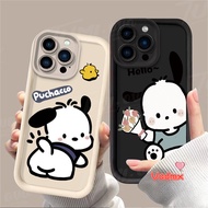 Cartoon Cute Pochacco Flower Case for iPhone 16 Pro Max 16 Plus 16ProMax 16Plus Soft Back Phone Case