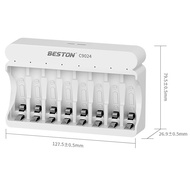 Bộ Sạc pin AA AAA 8 khe Beston C9024 có tính năng sạc nhanh tự ngắt khi đầy đèn báo thông minh dùng