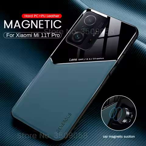 car magnetic holder leather cover for xiaomi 11t case xiaomy mi11t mi 11 t pro t11 xiaomi11t 5g soft