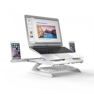 Syllere - 可折疊電腦增高架 筆電支架筆記本散熱架 鍵盤收納架 辦公家用桌面收納架 可折疊