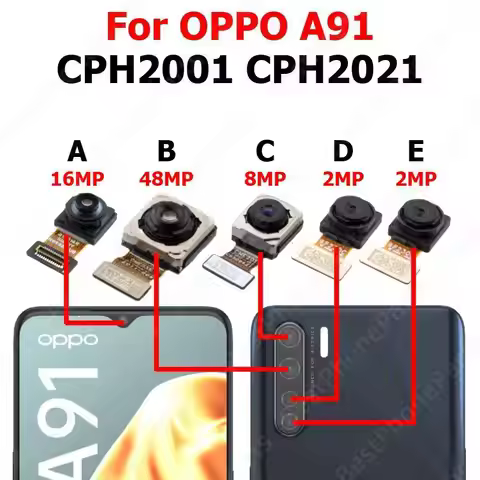 Rear Front Camera For OPPO A91 CPH2001 CPH2021 Backside Facing Frontal Selfie Back Camera Module Mob