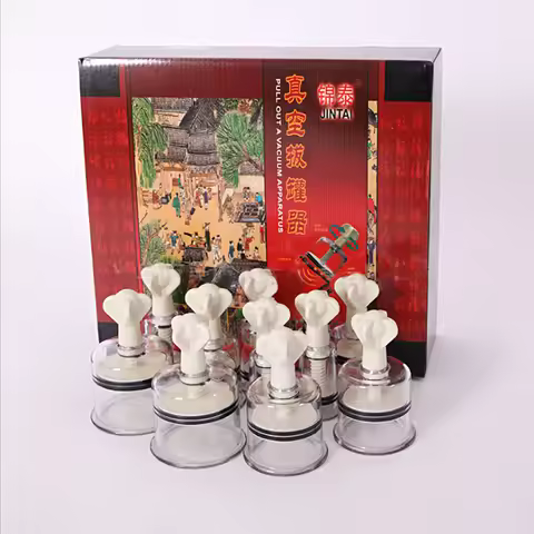 SHARE HO 10pcs 5 Size ABS Vacuum Cans Banks Hand-twisted Cupping Anti-cellulite Massage Jars Suction