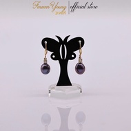 Code BT102. White Gold Plated Earrings with Purple Freshwater Cultured Pearls 7-9 Li Thick - Forever