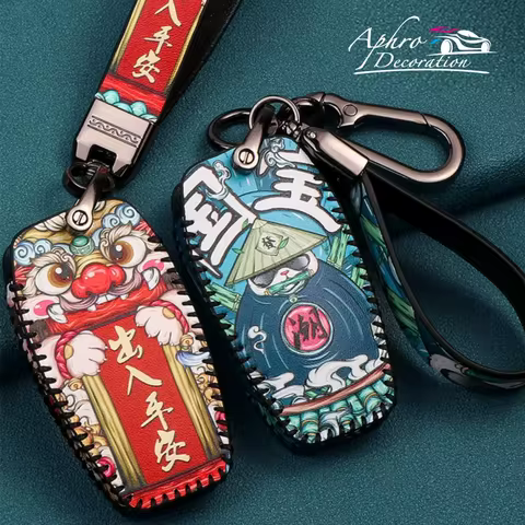 4/3 BOTTONS Leather Car Key Case Cover for Great Wall Haval Jolion H6 H7 H4 H9 F5 F7 F7X F7H H2S GMW