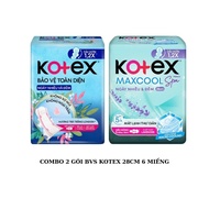 KOTEX MAXCOOL BVS 28CM 6 PIECES AND KOTEX FULL PROTECTION BVS 28CM 6 PIECES