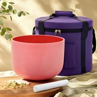 Hey-eun Red Crystal Singing Bowls 432hz/440hz Quartz Frosted Sound Bowls for Yoga Meditation Healing