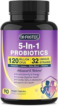 ▶$1 Shop Coupon◀  Probiotics for Women &amp; Men Digestive Health，120 Billion CFUs, Prebiotics and Probi