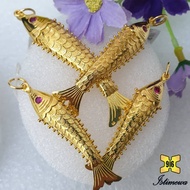 ISTIMEWA 916 Gold Fish Pendant Loket Ikan Emas 916