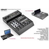 Ashley PREMIUM Podcast Mixer 4 Channel USB Audio Interface Recording Soundcard Reverb