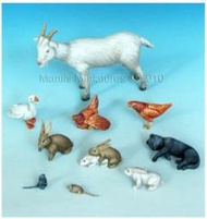 樹脂套件 1/35 動物組合 山羊、兔子、雞鴨組
