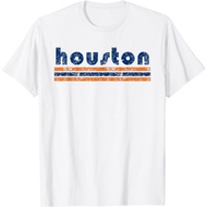 Houston Texas Retro Three Stripe Weathered Vintage T-Shirt