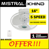 MISTRAL MAF18F Ceiling Roof Orbit Fan - Auto Fan 18" inch - WHITE/[ 16" ] Mistral Auto Fan MAF16F MAF-16F(Regulator Type）