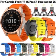 Suitable for Garmin Garmin Fenix8S 7S 6S Pro 5S Horizontal Grain Rose Gold Steel Buckle Silicone Str