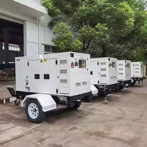 Commercial/Residential 30-200KW Solar Generator Set Portable Trailer Diesel Silent Generator Set 3 P