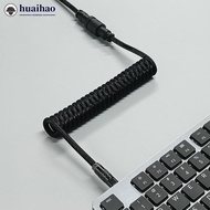 HUAIHAO USB A to Type C for Mechanical Gaming Keyboard Double Sleeved Wire with GX16 Detachable Avia