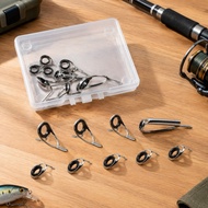 9 Pieces Stainless Steel Rod Guides with Ceramic Inserts Heat Dissipation 9-Piece Fishing Guide Set 