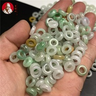 (((10 Pieces Price) Myanmar Jadeite Three-Color Ice Abacus Beads 10X3MM (Aperture 4mm) Small Jade Ring Wheel Beads Jade Ring DIY