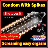 condom with spike silicone Condoms for Men Dotted condoms with spikes bolitas asian fit penis sleeve spike bulitas dotted full spike spiral condom Discreet Package (52mm X 10psc)