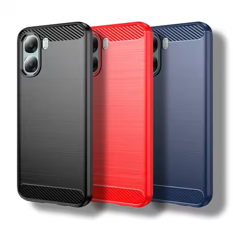 For OPPO A6x Case For OPPO A6x 4G 5G Cover Carbon Fiber Shockproof Silicone Bumper For OPPO A6x