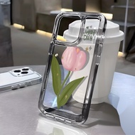 Tpu Shockproof simple pink Flower soft Case hp OPPO A3x A60 reno 12 11 pro plus 11f a16 a17 a54 a16k