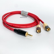 [MQA] Dây Âm Thanh 3.5mm to 2 RCA Chất Lượng Cao Lõi Đồng Jack Đồng Kẹp Ferit Chống Nhiễu