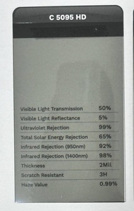 【5x100FT】IRR 99% HD Nano Ceramic Sputter Film HD PLUS 2MIL Tinted Nano Sputter HD Plus IR99