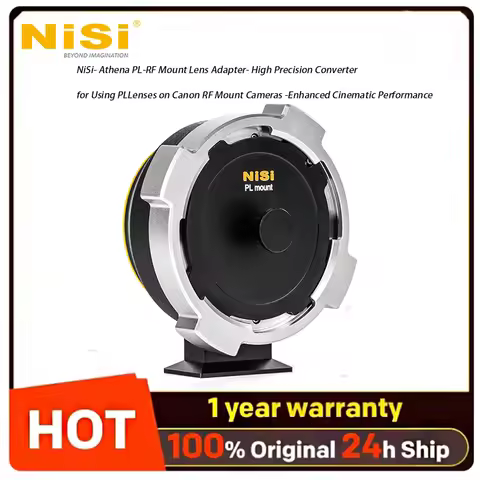 Nisi‑Athena PL‑RF Mount Lens Adapter,High‑Precision PL to RF Cinema Lens Converter for Canon RF‑Moun