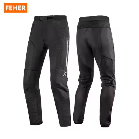 FEHER Men's Motorcycle Pants Summer Ventilated & Breathable Motorbike Riding Trousers Anti-fall and 