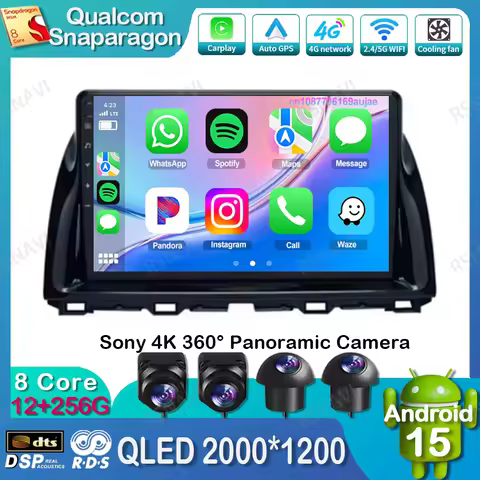 Android 15 Car Radio For Mazda CX5 CX-5 2012 2013 2014 2015 AUTO 8 Core DSP 360 Camera BT AI Voice V