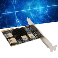 Sakurabc Gpu Riser Card PCI‑E X4 1 To 4 for /Win7/Win8/Win10/LNUX /D0S