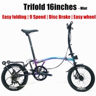 Mint folding bike |   Foldable bike |   foldable bike - Trifolding |   Dics brake |   16 inches |   