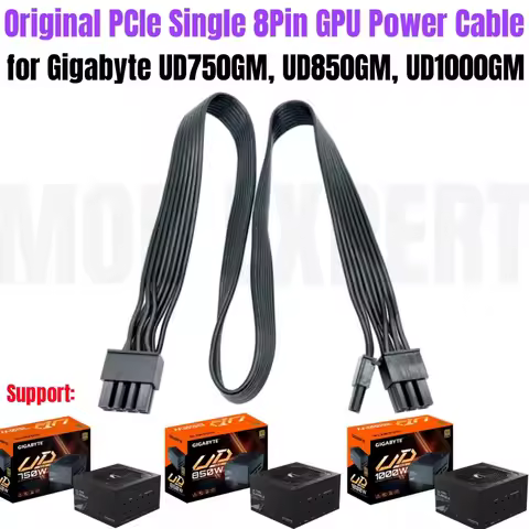 PCIe Single 8Pin 6+2Pin VGA GPU Power Cable for Gigabyte GP-UD750GM, GP-UD850GM, GP-UD1000GM Gold Mo
