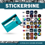 8 pcs CVV Credit/Dredit/ATM Card Cover Sticker Holographic