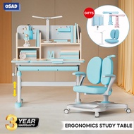 Ergonomic Kids Study Table Children Kids Table and Chair Set, Height Adjustable Student Study Table With Kids Study Chair / LED Light