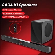 SADA K1 2.1 Bluetooth Speaker 5.0 Home Theater System 3D Surround Sound Bar Remote Control With Subwoofer For TV