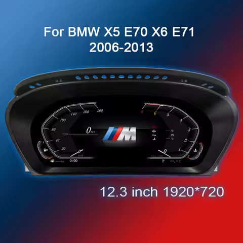 Digital Instrument Cluster for BMW X5 E70 X6 E71 2006-2013 Speedometer,Dashboard,12.3’’ HD screen an