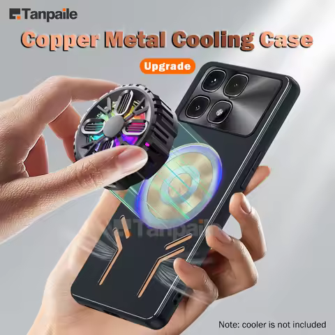 Tanpaile- Cooling Case For Redmi K70 Ultra POCO X6 Pro K60 K70E K60E F6 PRO Case Shockproof Copper M